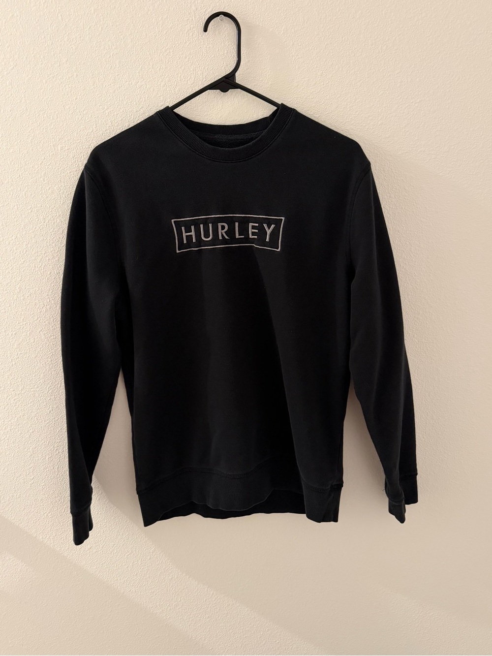 Hurley Men's Black Crewneck Sweatshirt with Logo